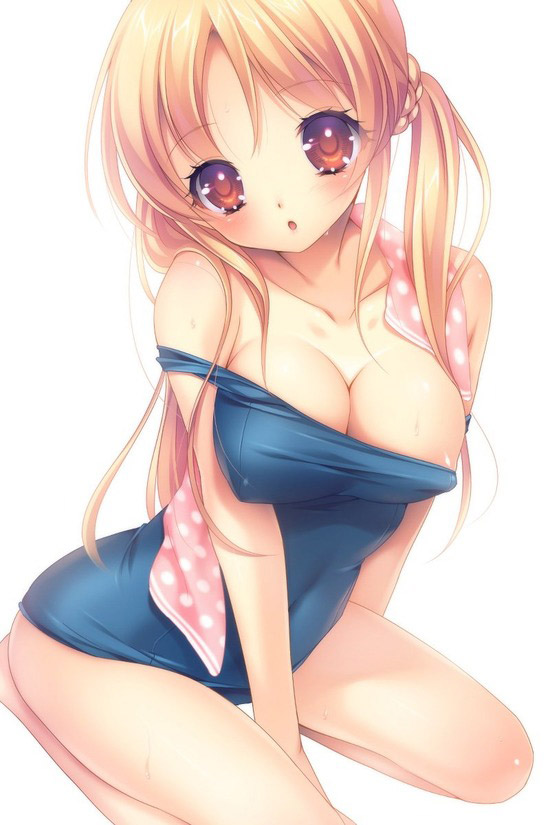 Cute Big Boobs Anime Girl In Swimsuit Nipple Erotic